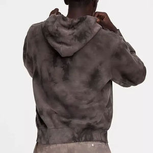 Sudadera con capucha oversize tie-dye para hombre, de algodón y forro polar, con bolsillos, manga regular, estilo casual de otoño, conjunto de sudadera de algodón. - Product Image 3