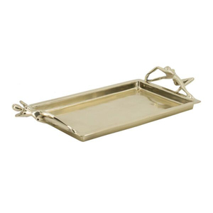 Bandeja de Servicio de Lujo de Aluminio Fundido con Diseño de Cuerno de Ciervo, Acabado Plateado Antiguo, para Hoteles y Restaurantes - Product Image 6