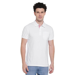 Summer Friendly Men's <b>White</b> Solid Color Short Sleeve <b>Polo</b> Shirt Casual Knitted Cotton Slim Fit Casual Men <b>Polo</b> Shirts - Product Image 1