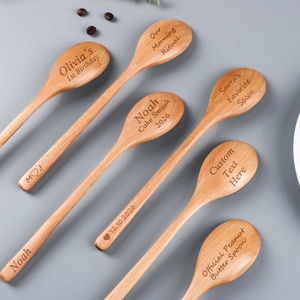 Wooden Natural 6-Piece Gold Plated <b>Mirror</b> Polish Eco-Friendly Dishwasher Safe Spoon Set High Quality - Product Image 4