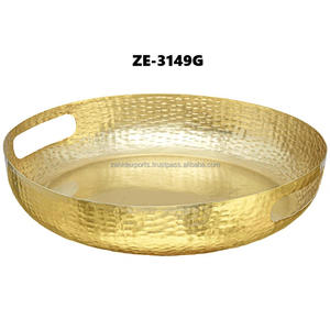 Plateau décoratif en métal de luxe pour salon, imperméable, décoration moderne pour la maison, mariages, dîners, haut de gamme, Zahid Exports, dégradable, 100 - Product Image 4