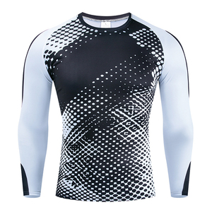 Men's OEM ODM Sublimation Printed Spandex Rashguard Compression Gym Surfing Diving BJJ MMA Shirt Customizable Surfing Diving - Product Image 6