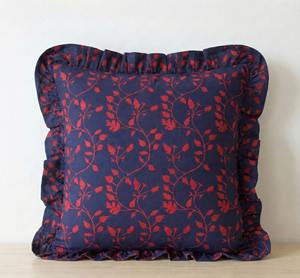 Fundas de Cojín Decorativas de Algodón con Estampado de Bloques Indios, Estilo Boho, Cuadradas, de Lujo, con Volantes, Relleno 100% Algodón, Ecológicas, para Uso en Hoteles - Product Image 1