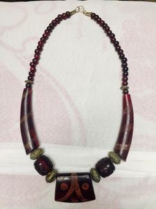 ชุดเครื่องประดับเรซิ่นไม้มะเกลือ สร้อยคอลูกปัดทรงรี พร้อมต่างหูเข้าชุด เครื่องประดับแฟชั่นสำหรับผู้หญิง สวมใส่เป็นเครื่องประดับทำมือ - Product Image 3