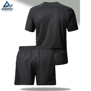 Ropa deportiva transpirable y de secado rápido para correr, gimnasio y fitness al aire libre, conjunto de camiseta y pantalones cortos de compresión para verano - Product Image 2