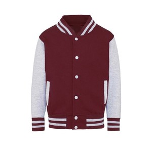 Men's Black Varsity Jacket With Gray Sleeves And Striped Cuffs Casual Cotton Polyester Blend Autumn Wear - Product Image 3