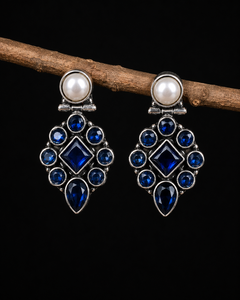 MOQ Available Oxidized Pearl Lovers Dangle <b>Earrings</b> | Antique <b>Silver</b> Plated Handmade Ethnic Jewelry | Boho Statement <b>Earrings</b> - Product Image 6