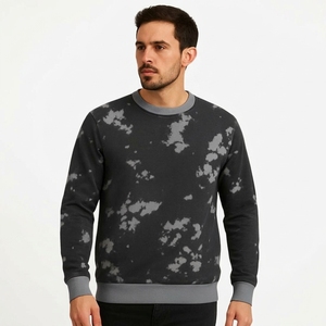 Wholesale Unisex Fleece <b>Men's</b> Crew Neck Tie-Dye Sweatshirt Regular Fit Knitted Cotton <b>Pullover</b> Casual Autumn Wear - Product Image 1