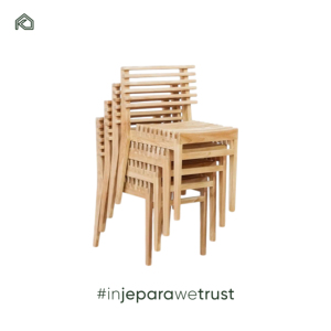Sillas Apilables Modernas de Madera de Teca para Comedor, Jardín, Exterior, Muebles Comerciales para Cafetería - Rina - Product Image 4