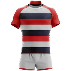 Tenues de rugby élégantes, personnalisables avec le nom de l'équipe, respirantes, séchage rapide, antibactériennes, polyester de haute qualité, performance améliorée - Product Image 2