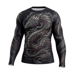 เสื้อรัดกล้ามเนื้อแขนยาว 220 GSM ขายส่ง สำหรับยิมกราปลิงและสถาบันฝึกศิลปะการต่อสู้ สหรัฐอเมริกา - Product Image 3