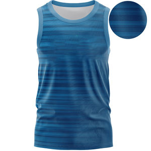 Camiseta sin mangas personalizada para hombre, informal, para gimnasio, fitness, culturismo, de secado rápido, cuello redondo, poliéster/algodón, 3D - Product Image 1