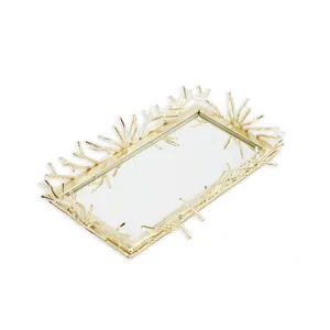 Modern Decorative Metal Tray for Luxury Hospitality Industry and Restaurant Supply CollectionLuxury Metal Tray for Coffee - Product Image 1