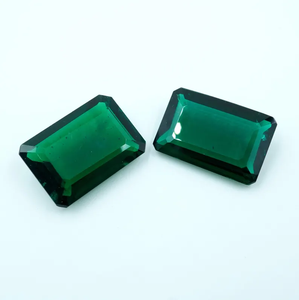 Par de Esmeraldas Verdes Zambianas Cultivadas en Laboratorio, Corte Esmeralda Facetado, 23 Quilates, 19x13x6mm, HAYAAT GEMS, Cambio de Color para Joyería - Product Image 6