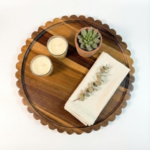 Bandeja Rectangular Grande de Madera para Servir Alimentos con Asas Laterales para Té, Café, Desayuno, Hoteles y Restaurantes - Product Image 6