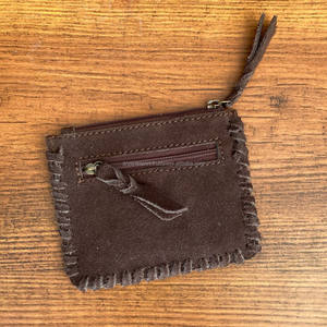 Diseño multifuncional Boot Stitch Suede Leather Monedero Almacenamiento de tarjetas Money Bag Custom Genuine Leather Small Zipper Wallets - Product Image 5