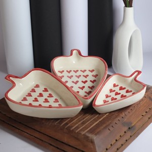 Pottery Contemporary Shiny Glazed Durable Serving Tray <b>Ceramic</b> Leaf <b>Plates</b> Set Handcrafted Eco-Friendly Dishwasher - Product Image 5