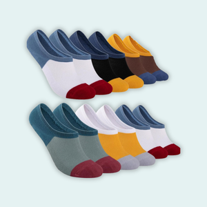 Hidden <b>Socks</b> for Men Women Reinforced Cotton No Show <b>Socks</b> Soft Color Block <b>Breathable</b> with Heel & Anti-Slip Grip Premium - Product Image 1