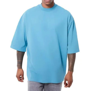 Camisetas de Hombre 100% Algodón al por Mayor 2025, con Logotipo Personalizado, Tallas Grandes, Estampadas, Corte Holgado y Tejido Grueso - Product Image 1
