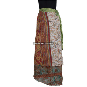 2026 Ladies Silk Sari <b>Skirts</b> - Reversible Two Layer Silk <b>Skirts</b> All Piece <b>Skirt</b> 2 Layer Reversible Magic Silk Saris <b>Wrap</b> Long - Product Image 6