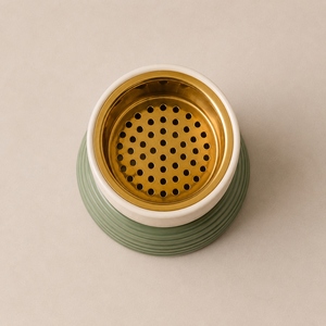 Metal Incense Burner Gold Inner Lid Hand-made Aromatic <b>Diffuser</b> All-Season Use Ribbed Bakhoor Burner Luxury B Indian Exporte - Product Image 5