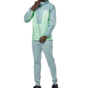 Survêtement réversible écologique pour homme, style vintage, 2-en-1, avec blocs de couleur, fermeture éclair intégrale, col rond, 100 % nylon léger - Product Image 1