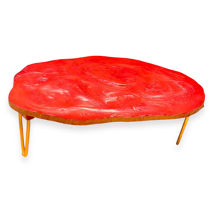 Red Epoxy Resin <b>cake</b> Stand For Hotel Canteen Dessert <b>Server</b> Display with God Leg & Cheap Price - Product Image 1