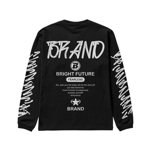 Fournisseur en gros de sweat-shirts à col rond personnalisés, décontractés, légers, en tissu éponge, avec impression graphique gothique en sérigraphie, 100% coton, pull-over - Product Image 3