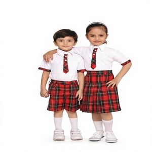 Wholesale Sports Uniform Boys T Shirt With <b>Checks</b> Shorts & Girls T Shirt With <b>Checks</b> <b>Skirts</b> - Product Image 5