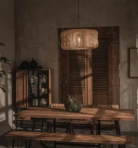 โคมไฟระย้าหวายไม้ไผ่ทำด้วยมือน้ำหนักเบาโคมไฟแบบยั่งยืนจากเวียดนาม - Product Image 5