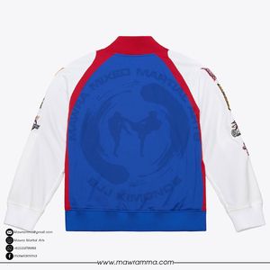 Blouson bomber en satin avec logo personnalisé, broderie patchwork, logo unisexe, coupe oversize, streetwear, blouson letterman uni pour unisexe - Product Image 6