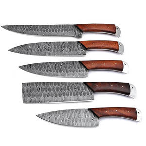 Juego de cuchillos de chef de acero de Damasco, elegante colección de cuchillos de cocina, adecuado para el hogar, restaurantes y escuelas culinarias. - Product Image 6