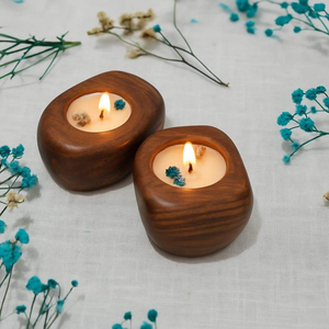 Set 2 Mini Square Wooden <b>Tea</b> <b>Light</b> Soy Wax Votive Candles Eco-Friendly Home Decoration for Indoor/Outdoor for Diwali <b>Christmas</b> - Product Image 5
