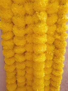 Guirnalda Decorativa de Flores Artificiales de Caléndula para Fiestas, Bodas, Diwali, Mehndi, Pooja, Festivales, Decoración de Pasillos y Oficinas - Product Image 1
