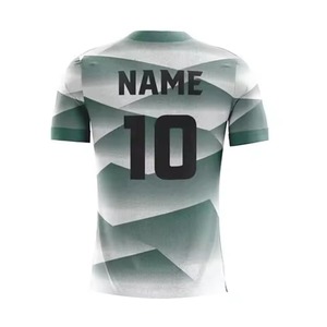 Maillot de football personnalisable en maille/mélange polyester respirant à séchage rapide, impression numérique, emplacements pour logo personnalisé, unisexe, manches courtes, été - Product Image 2