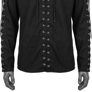 Customized <b>Men's</b> Gothic Lace-Up Fashion Long Sleeve Shirt Comfortable Breathable Fabric Factory Supplies 2026 - Product Image 5