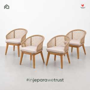 Commercial Grade Outdoor Rope Chair with Solid Teak Wood Legs Weather Resistant Cushioned Seat for Hotels Restaurants Res - Product Image 5