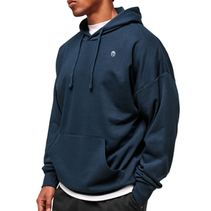 <b>Mens</b> Premium Oversized <b>Navy</b> Hoodie Heavyweight <b>Fleece</b> Pullover Sweatshirt Relaxed Fit Casual Streetwear Style - Product Image 5