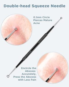 XELTECH SURGICAL Extractor de Puntos Negros y Espinillas de Acero Inoxidable, Herramienta para Eliminar Comedones, Pinzas y Espátulas - Product Image 6