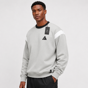 Custom Embroidery Logo Men's Winter Wear Oversized Zipper Heavyweight Stitched Panels 100% Cotton Fleece Crewneck <b>Sweatshirt</b> - Product Image 3
