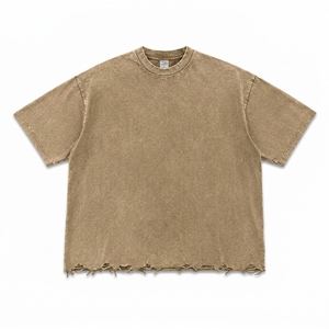 Washed Oversized Embossed Anti-Pilling Eco-Friendly Premium Cotton Boxy Fit Streetwear Daily Wear T-<b>Shirt</b> - Product Image 1