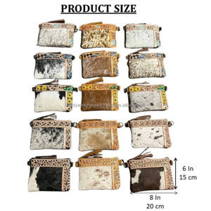 Women's Crossbody Luxury 2025 Tooled Leather Slim Long Clutch Wallet With Zipper Durable Wristlet Wallet Hair on Cowhide Handbag - Product Image 2