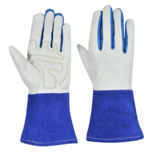 Gants de soudage TIG robustes, protection industrielle ignifuge en cuir de vachette pleine fleur et cuir de chèvre pleine fleur, protection des mains et des bras - Product Image 1
