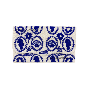 Bolso de hombro con cuentas inspirado en el fútbol americano, azul, temática deportiva, hecho a mano, bolso de mano con cuentas personalizado, bolso de noche, diseños modernos - Product Image 3
