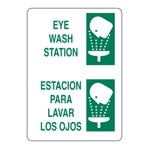 Letrero Bilingüe para Estación de Lavado de Ojos (Inglés/Español), Tablero de Señalización de Pared para Laboratorios y Sitios Industriales - Product Image 2