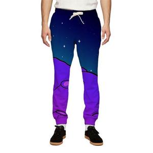 Pantalones Deportivos Estampados para Hombre, Diseño de Galaxia Cósmica, Cintura Elástica con Cordón, Joggers Casuales, Sublimación en Morado y Azul - Product Image 1