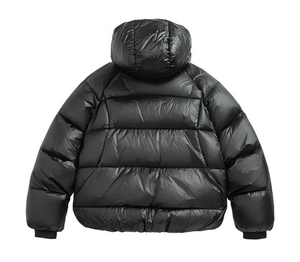 Veste d'hiver matelassée à capuche pour homme, coupe décontractée, coupe-vent, fermeture éclair, couleur unie, épaisse, coupe ample, longueur normale, 100% polyester - Product Image 3