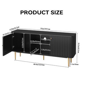 Mueble para TV Moderno de Mediados de Siglo, Color Blanco, 55/60/65 Pulgadas, Centro de Entretenimiento, Consola Multimedia con Almacenamiento para Sala de Estar - Product Image 2