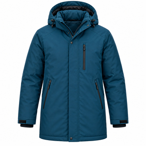 Parka Homme 2026 – Couleur Unie, Coupe-Vent avec Fermeture Éclair, Imperméable et Rembourrée en Coton – Prix Abordable - Product Image 4