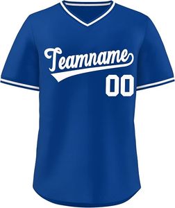 Camiseta de béisbol personalizada con nombre y número cosidos, camisetas atléticas con cuello en V estilo Hip Hop para hombres, mujeres y jóvenes - Product Image 4